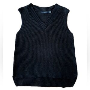 Vero Moda Knit V-Neck Sweater Vest, Black, Large